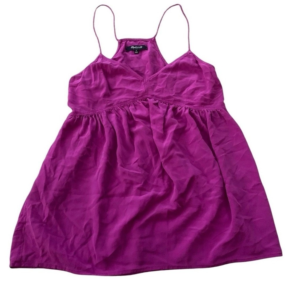 Madewell Silk Cami Women Small Magenta Babydoll Spaghetti Strap Boho 04969 FA 13